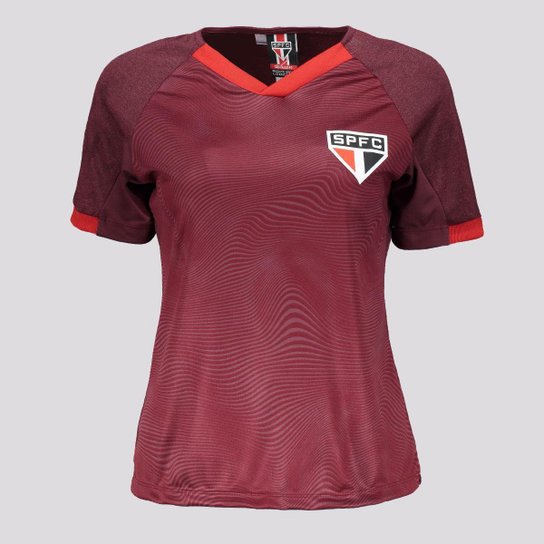 Camisa São Paulo Wemix Feminina Vinho - Vermelho Menor preço em Camisa São Paulo Wemix Feminina Vinho - Vermelho