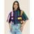Camisa Sarja Cropped Listra Fantasia Farm Cor:;Tamanho:G - Azul