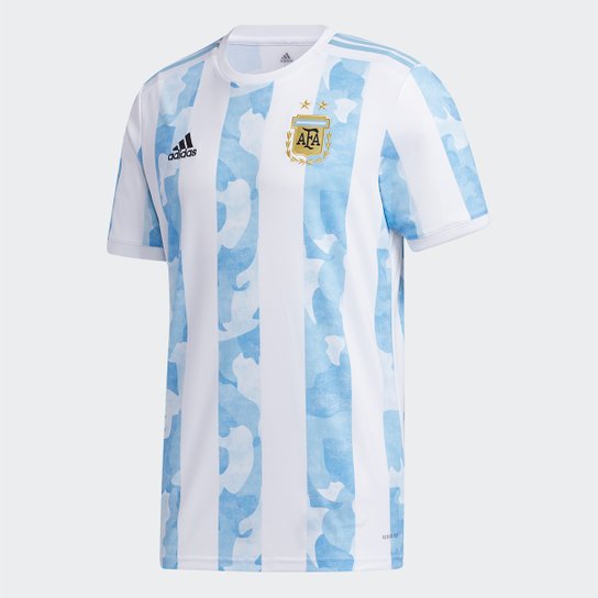 Camisa Seleção Argentina Home 20/21 s/nº Torcedor Adidas - Branco+Azul Menor preço em Camisa Seleção Argentina Home 20/21 s/nº Torcedor Adidas - Branco+Azul