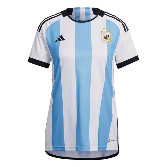 Camisa Seleção Argentina Home 22/23 s/nº Torcedor Adidas Feminina - Branco+Azul Menor preço em Camisa Seleção Argentina Home 22/23 s/nº Torcedor Adidas Feminina - Branco+Azul