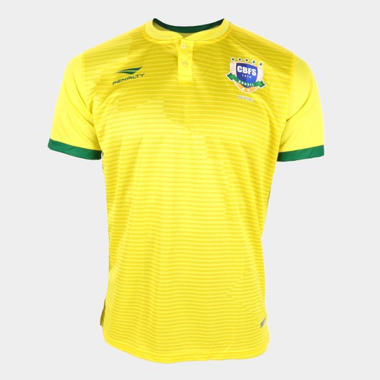 Camisa Seleção Brasil Futsal I 20/21 s/n° Torcedor Penalty Masculina - Amarelo+Verde Menor preço em Camisa Seleção Brasil Futsal I 20/21 s/n° Torcedor Penalty Masculina - Amarelo+Verde
