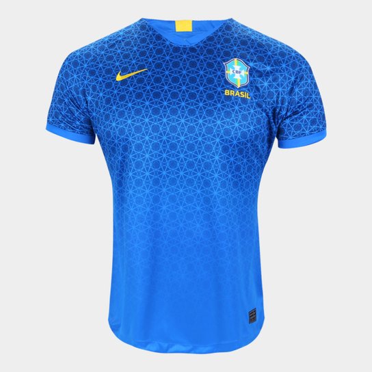 Camisa Seleção Brasil II 20/21 s/nº Torcedor Nike Feminina - Azul+amarelo Menor preço em Camisa Seleção Brasil II 20/21 s/nº Torcedor Nike Feminina - Azul+amarelo