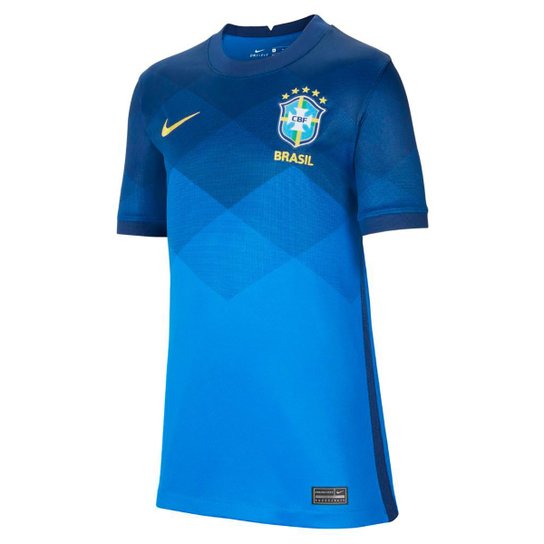 Camisa Seleção Brasil Juvenil II 20/21 s/n° Torcedor Nike - Azul+amarelo Menor preço em Camisa Seleção Brasil Juvenil II 20/21 s/n° Torcedor Nike - Azul+amarelo