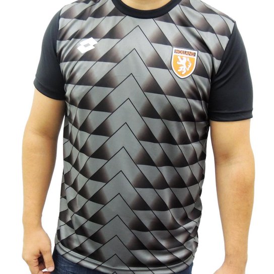 Camisa Seleção Holanda Copa Do Mundo 2022 Oficial Lotto - Preto Menor preço em Camisa Seleção Holanda Copa Do Mundo 2022 Oficial Lotto - Preto