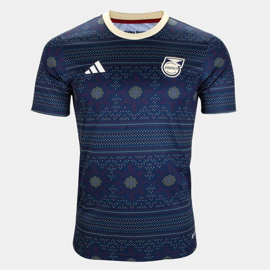 Camisa Seleção Jamaica Pré Jogo 23/24 s/n° Adidas Masculina - Azul Navy Menor preço em Camisa Seleção Jamaica Pré Jogo 23/24 s/n° Adidas Masculina - Azul Navy