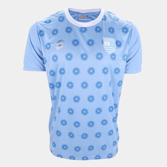 Camisa Seleção Uruguai Lotto Masculina - Azul Piscina Menor preço em Camisa Seleção Uruguai Lotto Masculina - Azul Piscina