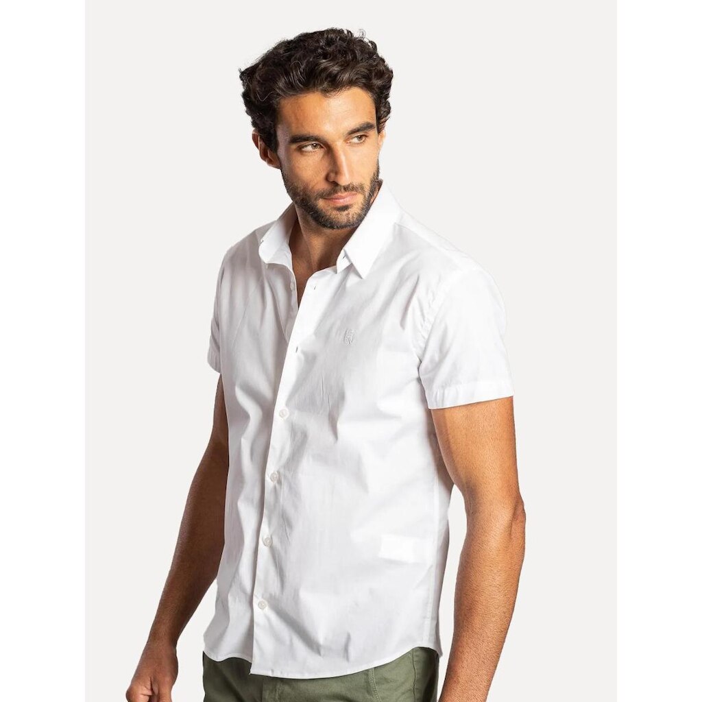 Camisa Sergio K Masculina Manga Curta Elastano