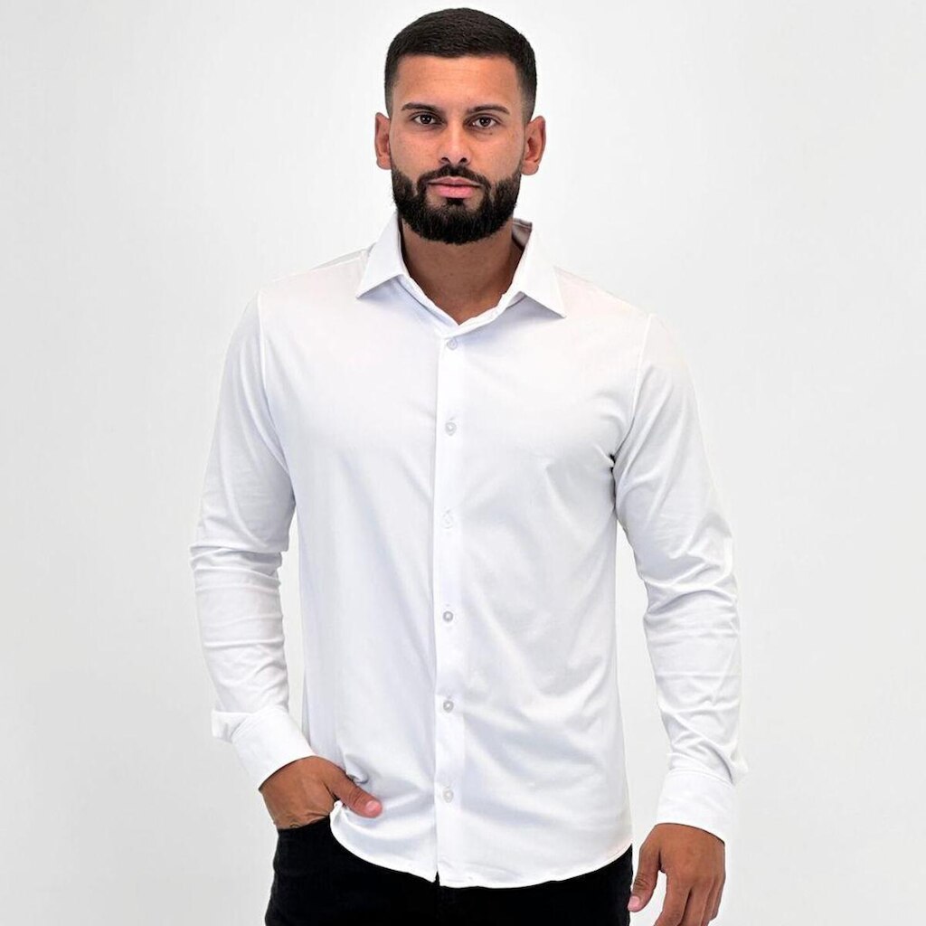 Camisa Sibra Elástica Manga Longa Masculina