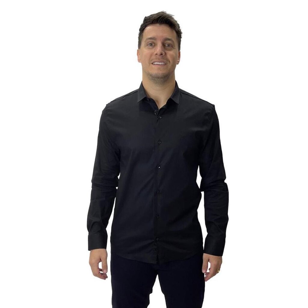 Camisa Sibra Manga Longa Slim Masculina