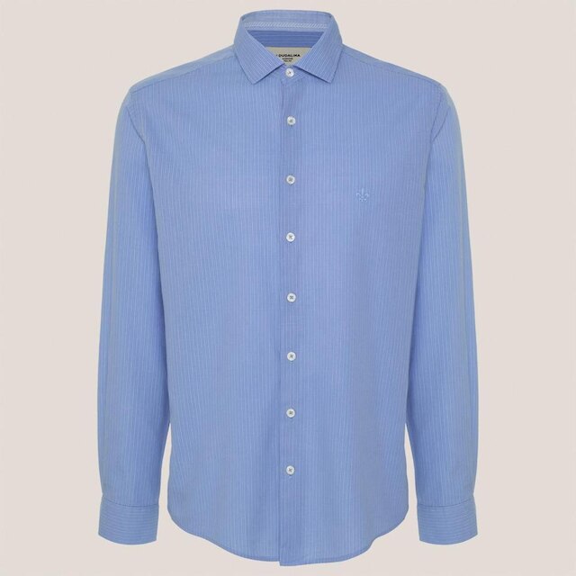 Camisa Slim Dudalina Listrada Slub Masculino