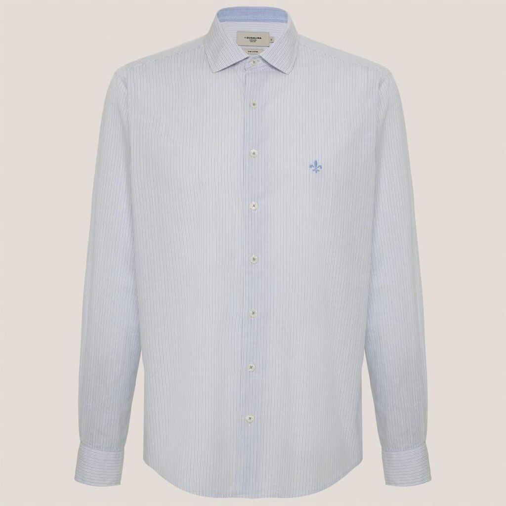 Camisa Slim Dudalina Listrada Slub Masculino