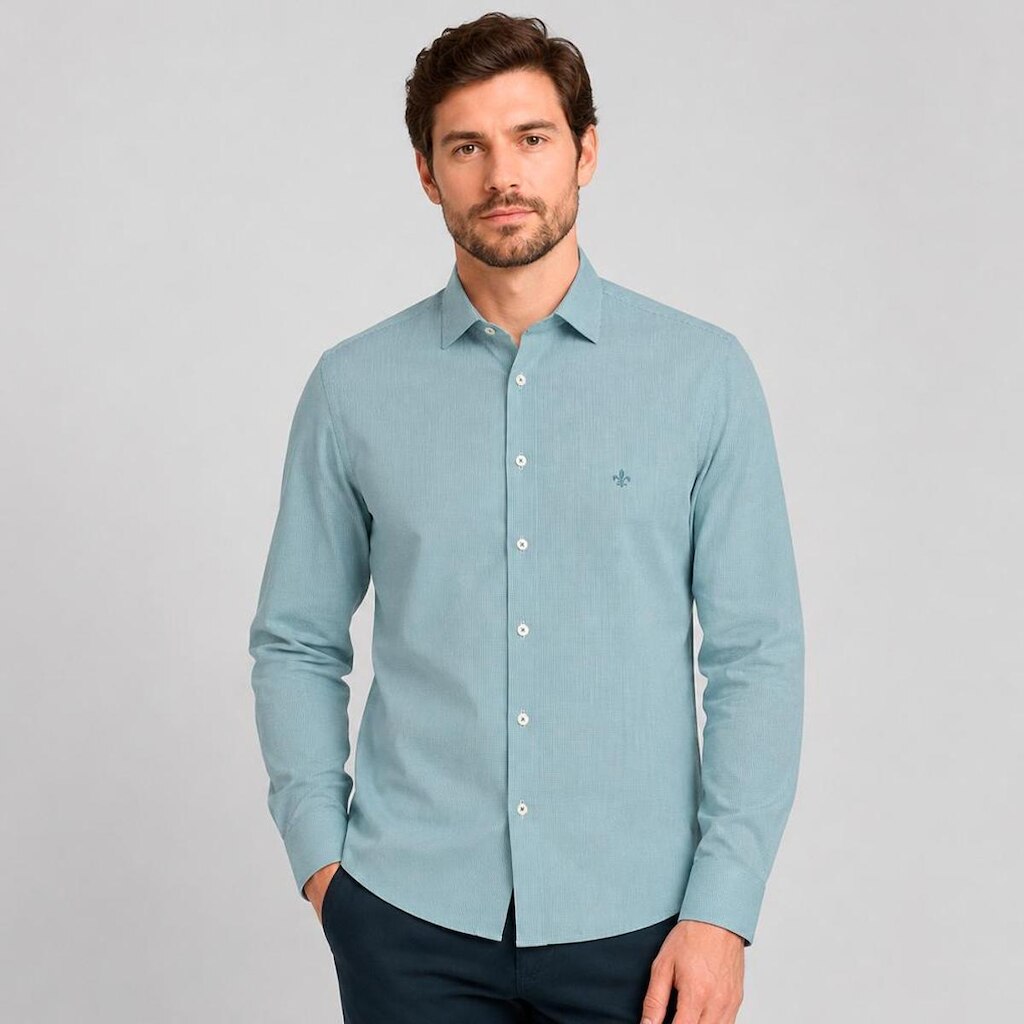 Camisa Slim Dudalina Tricoline Masculino