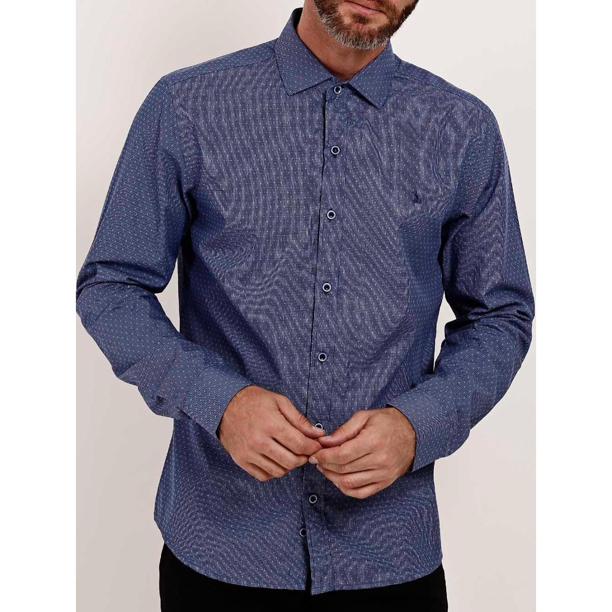 camisa slim azul