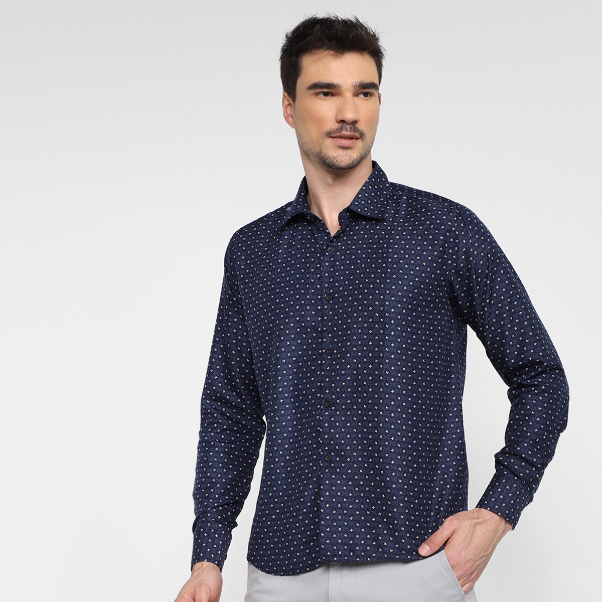 Menor preço em Camisa Social Black River Poá Masculina