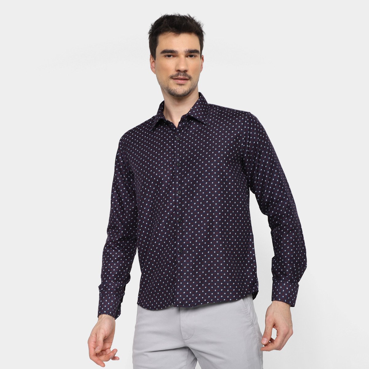 Camisa Social Black River Poá Masculina Menor preço em Camisa Social Black River Poá Masculina