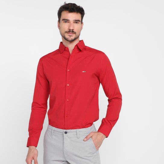 Camisa Social Manga Longa Milano Masculina - Vermelho é ruim? Camisa Social Manga Longa Milano Masculina - Vermelho é boa?