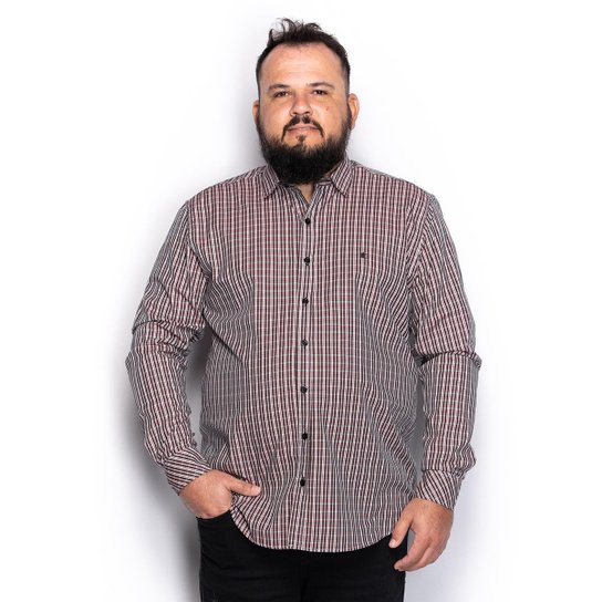 Camisa Social Plus Size Masculina Manga Longa Xadrez Casual - Marrom+Bege é ruim? Camisa Social Plus Size Masculina Manga Longa Xadrez Casual - Marrom+Bege é boa?