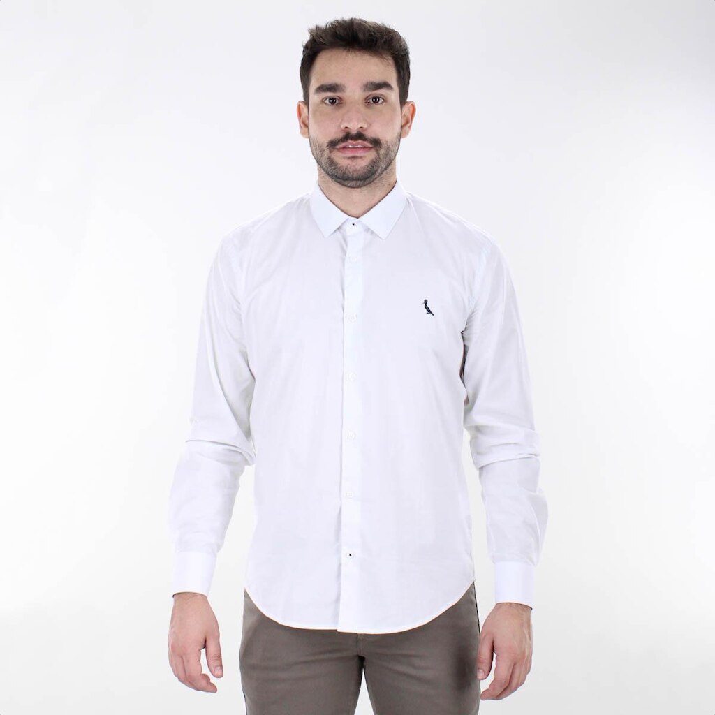 Camisa Social Reserva Enxuto Elastano Branco - Masculino