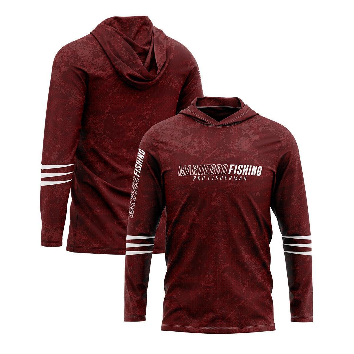 Camisa Sublimada com Capuz Proteção Solar UV Estonada Vermelha - Mar Negro Menor preço em Camisa Sublimada com Capuz Proteção Solar UV Estonada Vermelha - Mar Negro