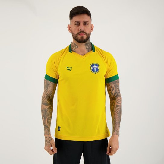 Camisa Super Bolla Copa Diamante Brasil Amarela - Amarelo Menor preço em Camisa Super Bolla Copa Diamante Brasil Amarela - Amarelo