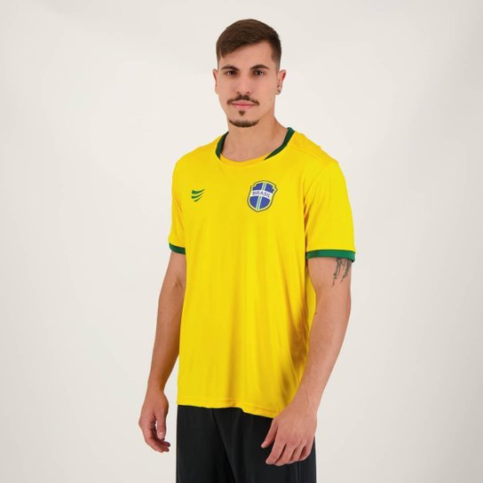 Camisa Super Bolla Copa Ouro Brasil Amarela