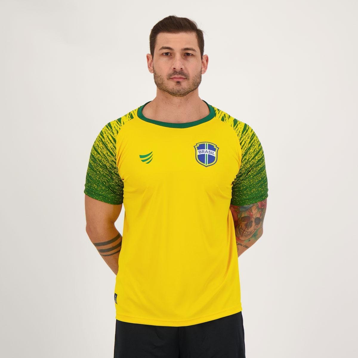 Camisa Super Bolla Copa Trivela Brasil Amarela Menor preço em Camisa Super Bolla Copa Trivela Brasil Amarela