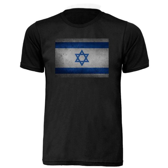 Camisa T-shirt Israel Bandeira Unissex Adulta - Preto Menor preço em Camisa T-shirt Israel Bandeira Unissex Adulta - Preto