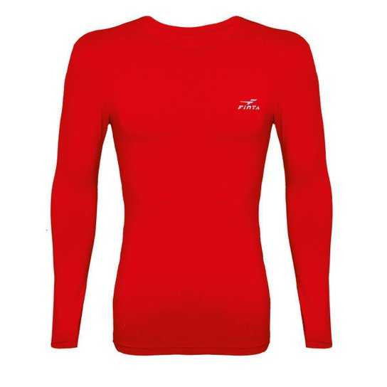 Camisa Térmica e Compressão Finta Manga Longa - Vermelho Menor preço em Camisa Térmica e Compressão Finta Manga Longa - Vermelho