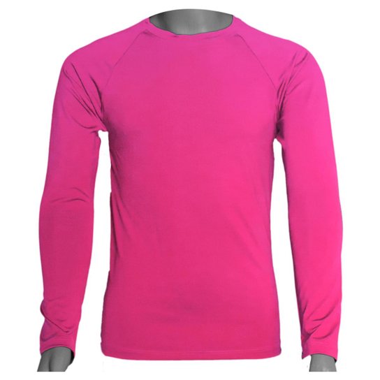 Camisa Térmica Manga Longa em Poliéster C/ Elastano Compressão Slim - Rosa Menor preço em Camisa Térmica Manga Longa em Poliéster C/ Elastano Compressão Slim - Rosa
