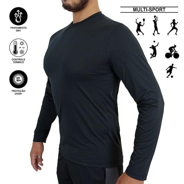 Camisa Térmica Manga Longa Proteção Solar Uv50+ Frio E Calor - Amarelo ...