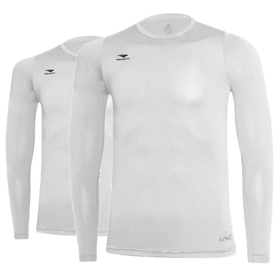 Camisa Térmica Penalty Matis Manga Longa - Kit Com 2 - Branco Menor preço em Camisa Térmica Penalty Matis Manga Longa - Kit Com 2 - Branco