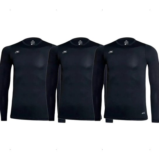 Camisa Térmica Penalty Matis Manga Longa - Kit Com 3 - Preto Menor preço em Camisa Térmica Penalty Matis Manga Longa - Kit Com 3 - Preto