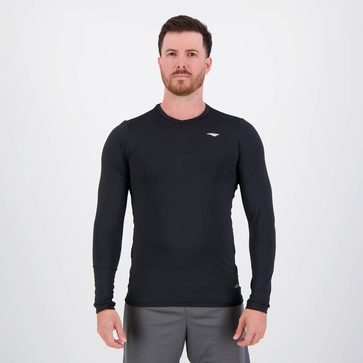 Camisa Térmica Penalty Matis UV Manga Longa Preta