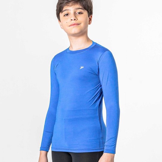 Camisa Térmica Poker Skin Infantil - Preto - M - Azul Menor preço em Camisa Térmica Poker Skin Infantil - Preto - M - Azul