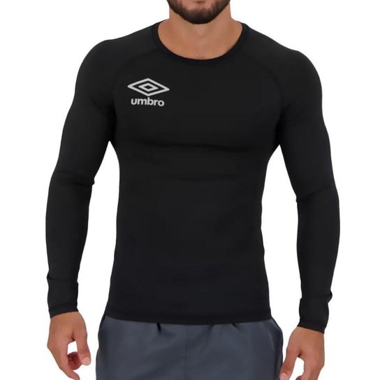 Camisa Térmica Umbro Diamond Basic Masculina - Preto Menor preço em Camisa Térmica Umbro Diamond Basic Masculina - Preto