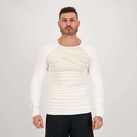 Camisa Térmica Umbro Diamond Pro Manga Longa Masculina - Branco Menor preço em Camisa Térmica Umbro Diamond Pro Manga Longa Masculina - Branco