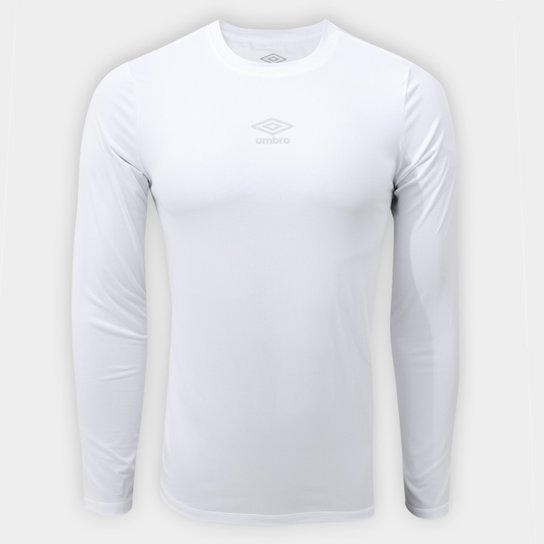 Camisa Térmica Umbro Diamond Touch Manga Longa Masculina - Branco Menor preço em Camisa Térmica Umbro Diamond Touch Manga Longa Masculina - Branco