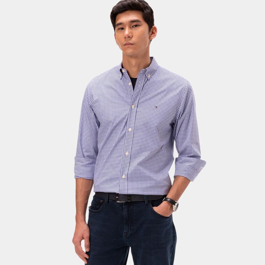 Camisa Tommy Hilfiger M. Longa Micro Xadrez