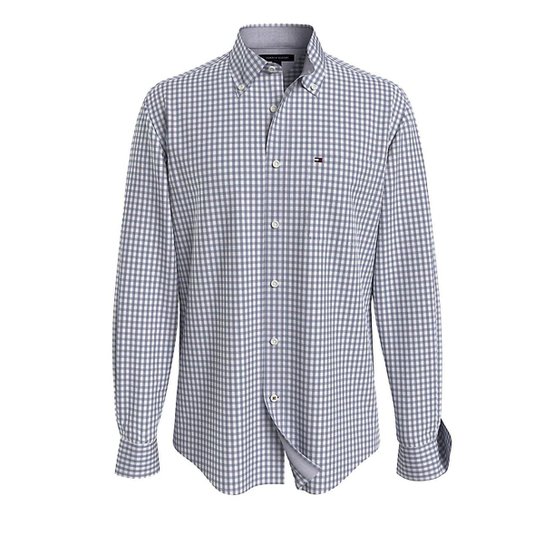 Camisa Tommy Hilfiger Masculina Xadrez Gingham Branca/Azul Marinho - Marinho Menor preço em Camisa Tommy Hilfiger Masculina Xadrez Gingham Branca/Azul Marinho - Marinho
