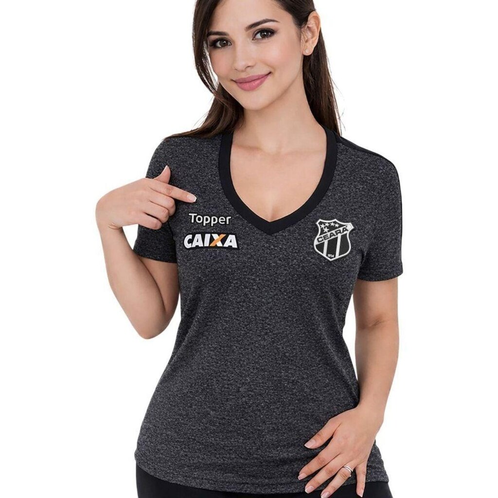 Camisa Topper Ceará Concentração 2018 Feminina - Cinza Escuro GG