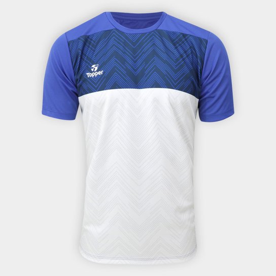 Camisa Topper Color Block Masculina - Marinho+Branco Menor preço em Camisa Topper Color Block Masculina - Marinho+Branco