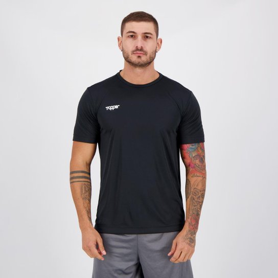 Camisa Topper Fut Classic Preta - Preto Menor preço em Camisa Topper Fut Classic Preta - Preto