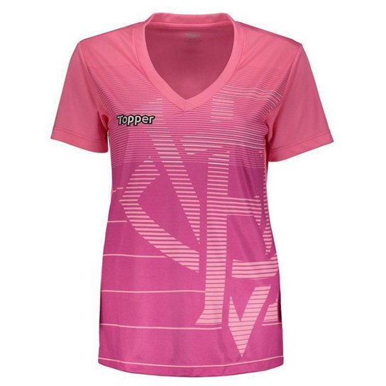 Camisa Topper Vitória Aquecimento Feminina - Rosa Menor preço em Camisa Topper Vitória Aquecimento Feminina - Rosa