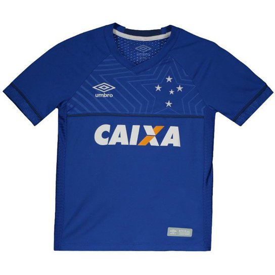 Camisa Umbro Cruzeiro I 2018 Juvenil Com Patrocínio Masculino - Azul Menor preço em Camisa Umbro Cruzeiro I 2018 Juvenil Com Patrocínio Masculino - Azul