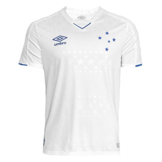 Camisa Umbro Cruzeiro II 2019 Plus Size Masculina - Branco+Azul Menor preço em Camisa Umbro Cruzeiro II 2019 Plus Size Masculina - Branco+Azul