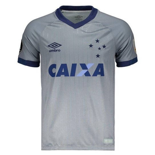 Camisa Umbro Cruzeiro III 2018 Libertadores Masculina - Cinza Menor preço em Camisa Umbro Cruzeiro III 2018 Libertadores Masculina - Cinza