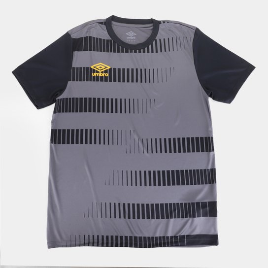 Camisa Umbro Diagram Masculina - Grafite+Preto Menor preço em Camisa Umbro Diagram Masculina - Grafite+Preto