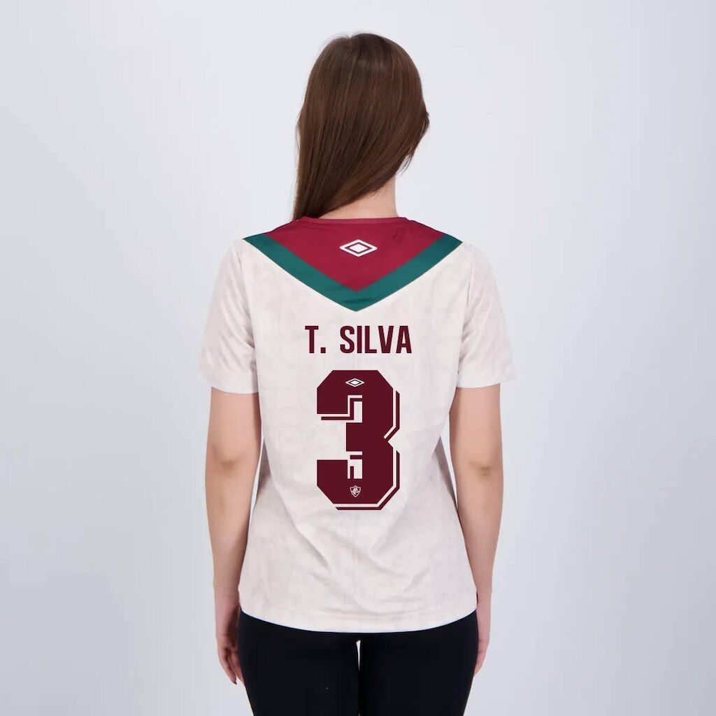 Camisa Umbro Fluminense III 2024 Feminina 3 Thiago Silva