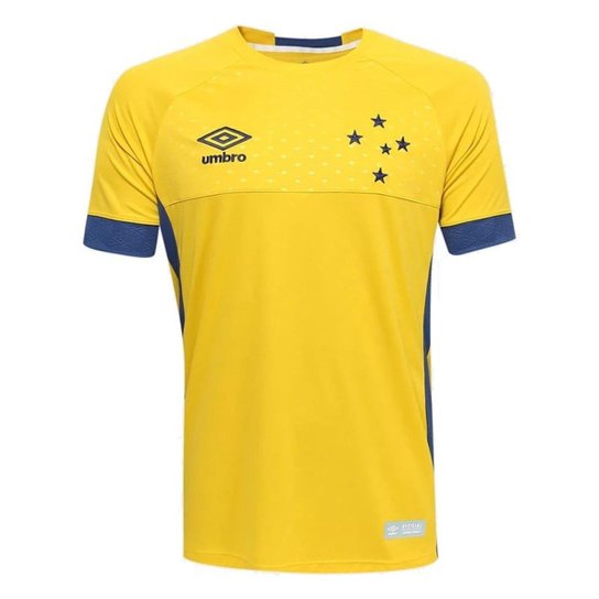 Camisa Umbro Goleiro Cruzeiro Oficial 2018 Torcedor - Amarelo+Marinho Menor preço em Camisa Umbro Goleiro Cruzeiro Oficial 2018 Torcedor - Amarelo+Marinho