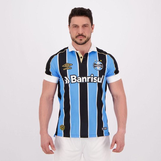 Camisa Umbro Grêmio I 2019 Nº 10 Masculina - Azul Menor preço em Camisa Umbro Grêmio I 2019 Nº 10 Masculina - Azul